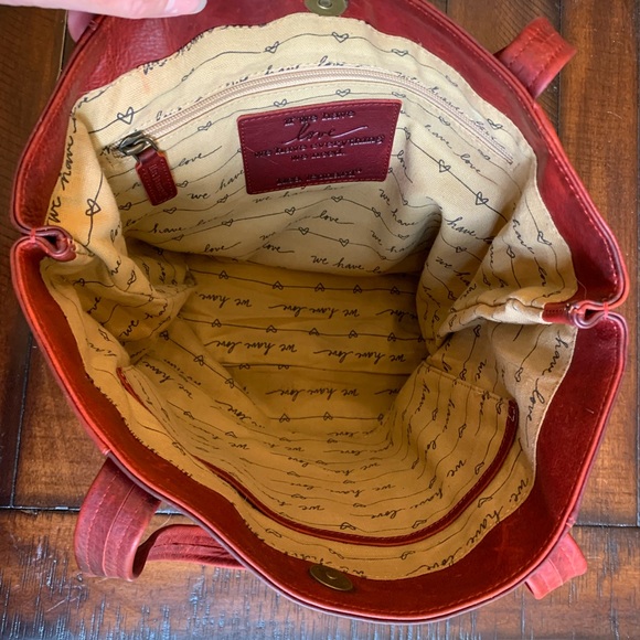 Lisa Leonard We Have Love Tote in deep ruby - Picture 3 of 7